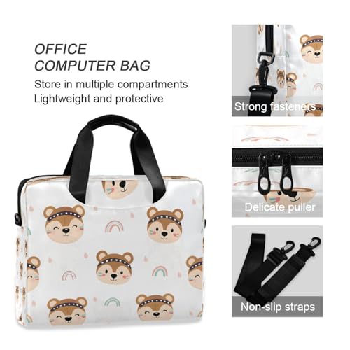 Maletín para laptop tipo mensajero Raccoon arcoíris miniatura 6