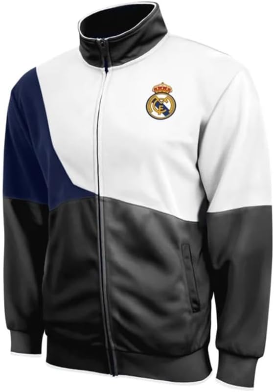 Icon Sports Compatible with Real Madrid Zip Up Adult Soccer Track Jacket SS Grade - Plastic Patch