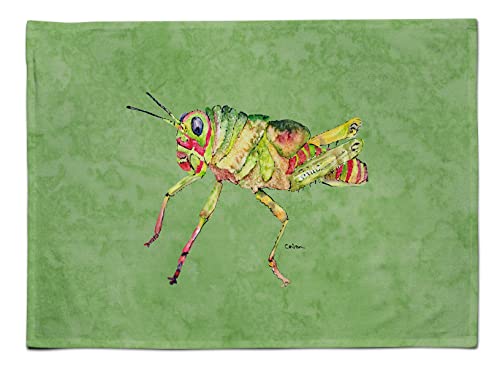 Caroline's Treasures 8848PLMT Grasshopper on Avacado Fabric Placemat Washable Placemat Dinner Table Decor No Ironing Linen Look