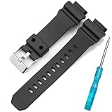 Cinturino in resina compatibile con Casio 3420 GD-X6900 Wristband GB-X6900 3418 Cinturino di ricambio impermeabile sportivo da uomo, Cinturino nero Fibbia in acciaio, One Size