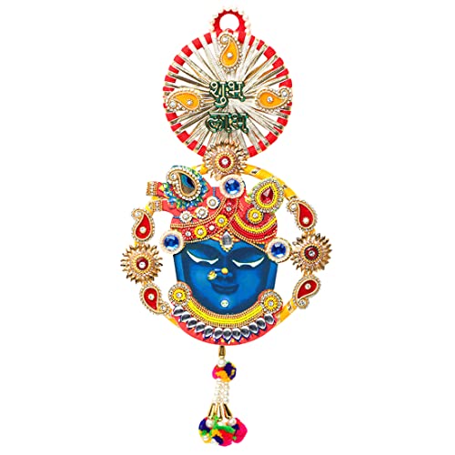 Auspicious Shree Nath Shubh Labh Toran Bandanwar Door Hanging Wall Decor Toran for Festival Decoration Handcrafted Toran Valance for Religious Showpiece for Home Décor Decorations Cover