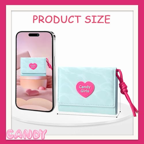 Sunwel Fashion Cute Y2K Wallets with Contrast Colors Credit Card Holder & ID Window (BLUE)3