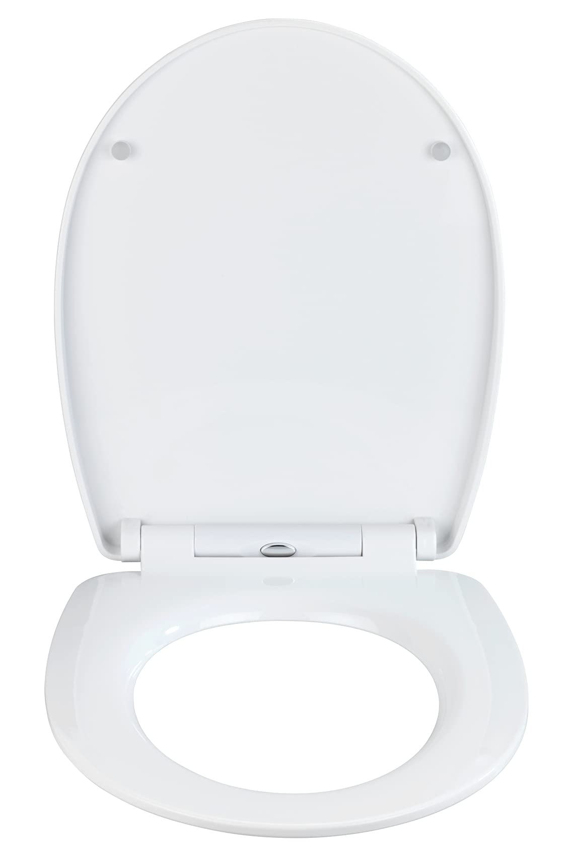 WENKO Abattant WC Original Goutte d'eau | Abattant WC avec Frein de Chute | Fixation Simple et Rapide en INOX Flix-Clip | Duroplast | 46,5X38,5x6 cm | Bleu