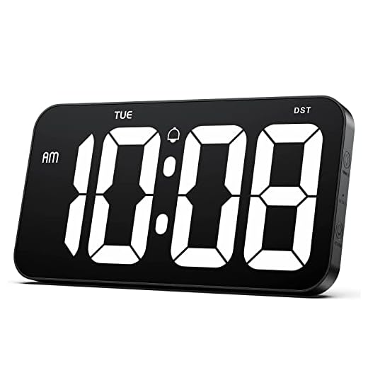 Zgrmbo 11" Digital Wall Clock with 4" Huge Clear Digits - Digital Clock for Wall with Auto-Dimming, Week, Support Standard/Military Time Format, DST - A Clock for Living Room, Classroom