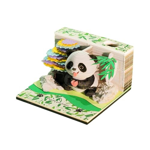 Calendario 3D 2026 de Panda: Bloc de Notas con Escultura de Papel