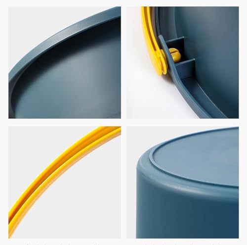 Image of Foldable Bucket for Bathroom Cleaning 10 Litre, Car Wahs, Foot Soak Hot /Cold Water, Small Yellow Blue