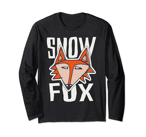 Cute White Polar Snow Fox Face North Pole Arctic Animal Long Sleeve T-Shirt