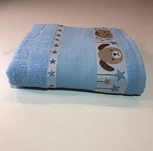 Toalha De Banho Infantil 100% Algodão Kids Baby (Azul)