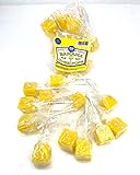 PKM Candies - 12 CT OLD FASHIONED SQUARE Cube Lollipop Suckers: Individually Wrapped Flavored Sucker Pack by Espeez - Party Pops (BANANA)