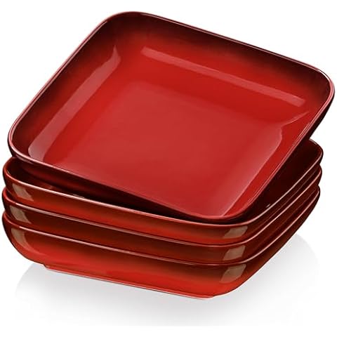 LOVECASA Set of 4 Ceramic Pasta Bowls Cover