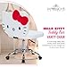 Impressions Vanity Hello Kitty Teddy Swivel Vanity Chair for Makeup Desk, Armless Rolling Chair with Wheels, Adjustable Height, 360 Degree Swing, Comfy Foam Padded Seat and Backrest (Teddy White)