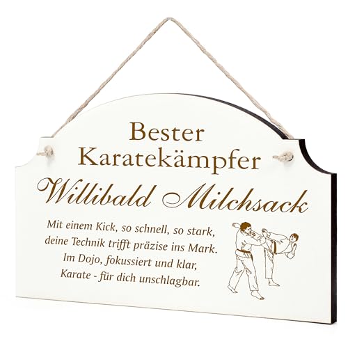 Dekolando Lustiges Karate Schild - Geschenk für Karatefans, Karatekämpfer oder Trainer - Geschenke Karatefan Karatetrainer