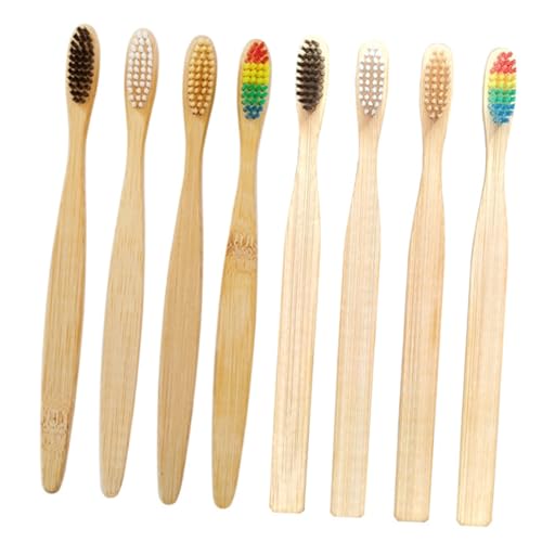 Healeved 20 Piezas cepillo de cámping adulto vistoso cepillos de suaves a granel cepillos de de madera Bambú