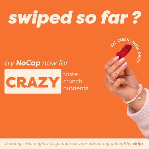 Image of NoCap Zero Guilt Healthy Beetroot Chips | No Palm Oil, No Transfat & Cholesterol | Mad Tasty |Cream & Onion Flavour| Made with 50% Real Beetroot | 3 Packs (150g Each)
