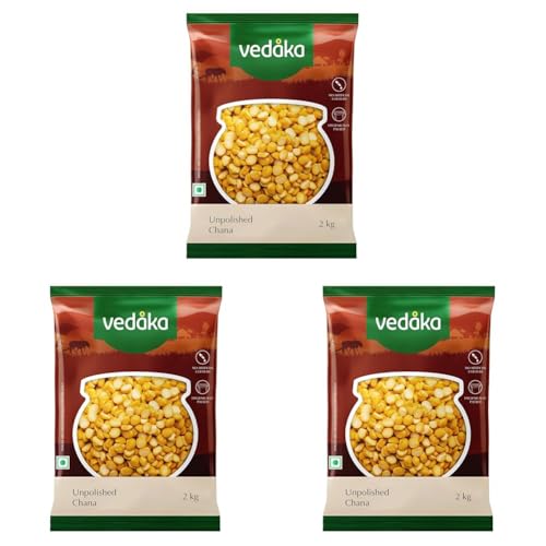 Image of Amazon Brand - Vedaka Unpolished Chana Dal | 2 Kg | Popular Chana Dal | Naturally Rich in Protein | Naturally Cholesterol-Free (Pack of 3)