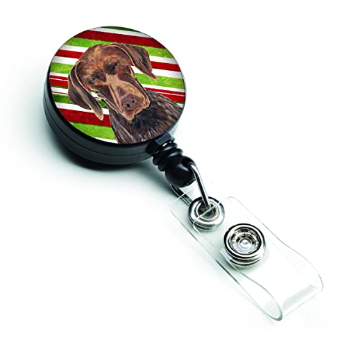 Tesori Dell' Caroline German Shorthaired Pointer Candy Cane Christmas Badge, Multicolore (SC9355BR)
