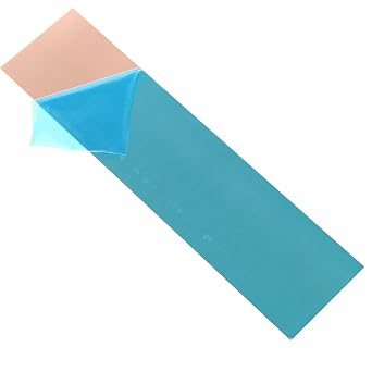 4 Pcs 99.9%+ Pure Copper Sheet, 10 x 2.5, 20 Gauge(0.81mm) Thickness, No Scratches, Film Attached Copper Plates