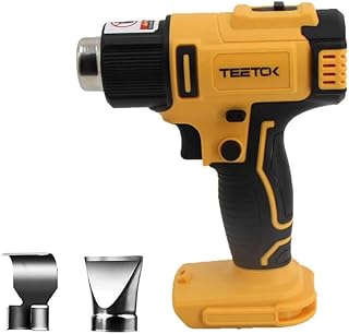 Cordless Heat Gun for Dewalt Battery, Hot Air Gun with 2 Nozzles, 350-600 Temperature Control, for DIY, Stripping Paint, Shrinking PVC(Body Only No Battery)