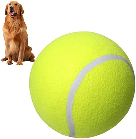 9.5"Oversize Giant Tennis Ball & Air Pump Needle & Storage Net Children Adult Fun Tennis Ball Pet Dog Large Chew Toy Big Giant Durable Rubber Inflatable Launcher Pet Indoor Outdoor Sport Beach