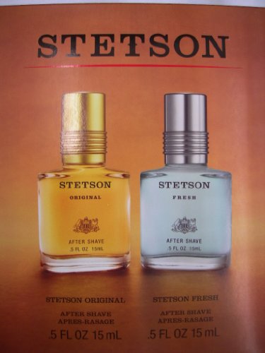 STETSON By Coty Original and Fresh Aftershave .5fl oz bottles in gift set