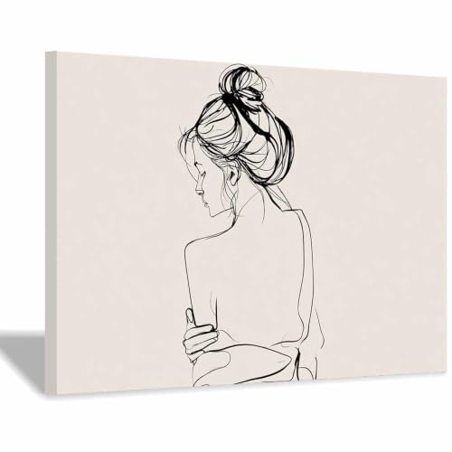 Affiche photo noir et blanc woman lines art pour une deco mural inspirante de chambre