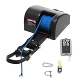 ZYUIOTHJK Electric Anchor Winch with Remote Control, 12V Waterproof for Boats, Speedboats, and Fishing, Enhances Deckboat Anchors Storage