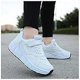 ★SCARPE MULTIUSO：Ha molte funzioni come fitness, pattinaggio, sport, camminata, ecc. Facile da imparare, facile da controllare, molto adatto ai principianti. Ruota posteriore retrattile, scorrevole sempre e ovunque.