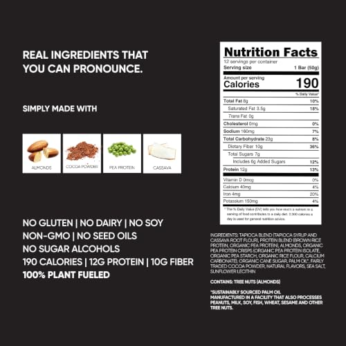 Image of TRUBAR Vegan Protein Bar, Sweet & Dreamy Cookies and Creamy, Gluten Free, Plant Based Protein, Dairy Free, Non GMO, Soy Free, No Sugar Alcohols, 12G Protein, 12G Fiber, 23G Carb,Snack Bars, 12ct