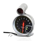 AJP Distributors JDM Sport 5" Carbon Fiber Analog Tachometer 11K RPM Tach Gauge with 7 LED Multicolo