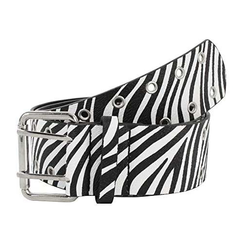 Aisi Women Wide Belt Fashion Faux Leather Zebra Print Dress Belt Personality Rivet studded Waistband Pin Buckle Belt4