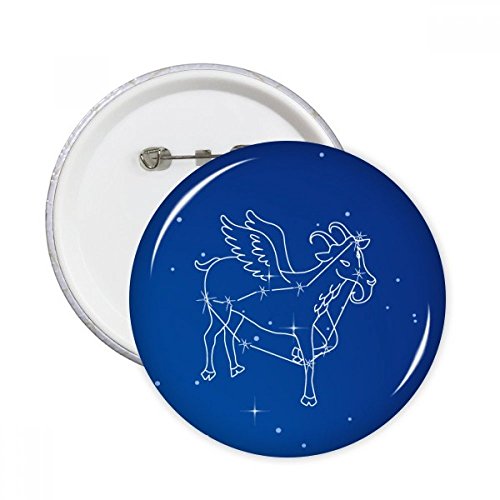 Badge Capricorne Constellation DIYthinker - Lot de 5 broches rondes multicolores taille M pour vêtement