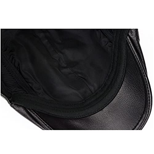 Men Women Lambskin Leather Beret Flat Cap Gatsby Newsboy Driving Ivy Hat Black #TOP5