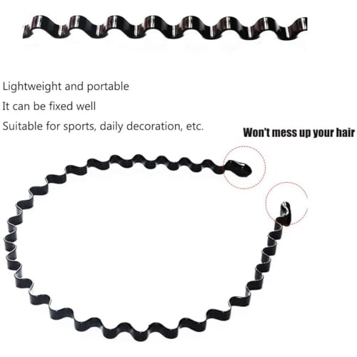Image of Thin Hair Bands for Men and Women, 8-Piece Hair Accessories Set for Kids Girls and Boys, Headband for Gym and Daily Wear, Black Metal Hair Clip for Stylish Men Fashion