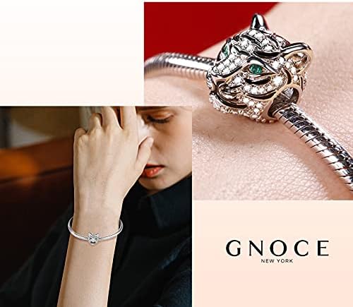GNOCE Animal Charms Animal Head Theme Charm Bead 925 Sterling Silver Pendant Fits Bracelet Necklace For Women Men Girls Boys Gifts