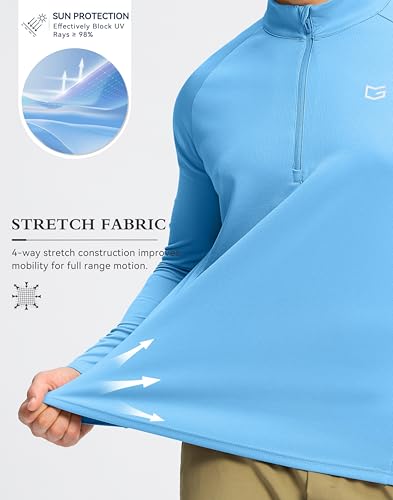 Image of G Gradual Men's Quarter Zip Pullover Running Athletic Shirts Long Sleeve | Lightweight, Quick Dry, Moisture Wicking, Sun Protection, 1 /4 Zip Golf Pullover for Men Workout, Gym, Hiking, Casual