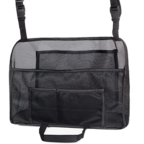 NAMOKA Car Purse Holder Between Seats, Car Seat Organizer Between Seats For Women, Large Capacity Car Mesh Organizer for Extra Storage, Black