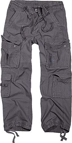 Brandit Pure Vintage Herren_Cargohose, 100% Baumwolle, locker sitzende | mehrere Utility-Taschen, verstellbarer Bund & Beinabschlüsse,strapazierfähige Hose im Military-Stil für den
