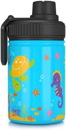 Be-Active Stainless Steel Kids Water Bottle Leakproof | BPA Free | Childs water bottle | 350ml | Kid School girls boys sports bottles (Blue)