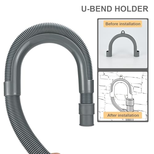 Image of 3.3ft Universal Washing Machine Drain Hose Extension Kit, 7-Piece Set with Adapter, U-Bend Bracket, 4 Clamps, Flexible Washer & Dishwasher Drain Hose, Fits Dehumidifiers & Laundry Machines