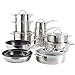 Produktbild ProCook Professional Stainless Steel Kochgeschirr Set - mit Deckel - Induktion - 12- teiliges Topfset - Edelstahl - CoolTouch Griffe - Kochtopf Set - 12-teilig