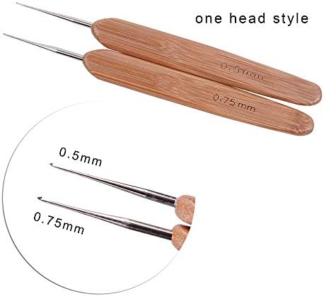 3 Pcs/Set Dreadlock Crochet Hook for Hair Dreadlock Needle Tool for Braid Craft Dread Locks Crochet Needles 0.75mm (1 Hook 2 Hooks 3 Hooks) - 3
