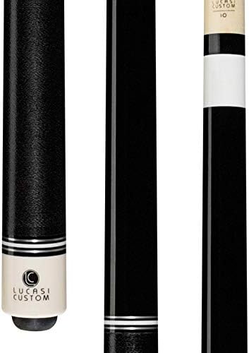 Lucasi Custom Mystic Black Curly Maple Billiard Cue with Upgraded Shaft, 20-Ounce