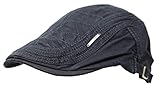 Ts Cotton Viscose Men's Gatsby Cap Newsboy Ivy Hat (Black)