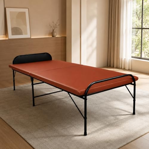 Image of Nattnak Folding Bed with Mattress Heavy Duty Foldable Cot Bed for Adults, Portable Metal Single Bed with Strong Frame for Guest Room Home Use (2.5ft x 6ft)