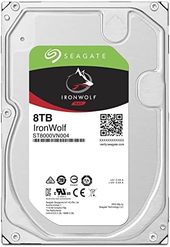 Seagate IronWolf 8 TB NAS Internal Hard Drive HDD 8.89 cm SATA 6 Gb/s 7200 RPM 256 MB Cache for RAID Network Attached Storage (ST8000VN004)