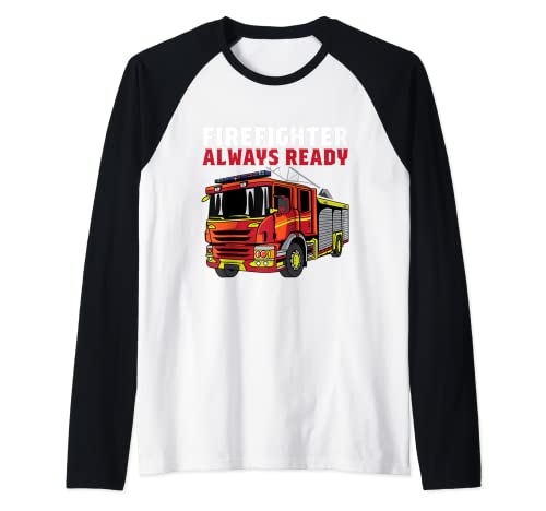 Firefighter Always Ready Dedicated Worker Raglan Baseball Tee