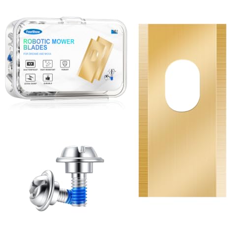 FourShow [Upgrade] 36 Pcs Replacement Blades Compatible with All MOVA DREAME Robotic Lawn Mowers, Durable Titanium Replacement Blades, Including Screws with Safety Coating