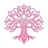 Stickers gravés Signification et idées de tatouages celtiques de l'arbre de vie 67.2x67.2cm Personnalisation Rose