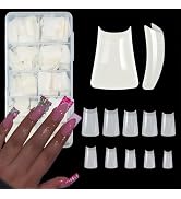 ASONRL 500Pcs Natural Duck Nail Tips, 10 Sizes Pre Shaped Professional Duck Nails Tips Press Ons ...