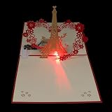 Carte avec la tour eiffel - procédé de fabrication de papier sculpté en trois dimensions, la carte d'invitation ou de vœux idéale pour une fête d'anniversaire, cartes d'anniversaire pour filles